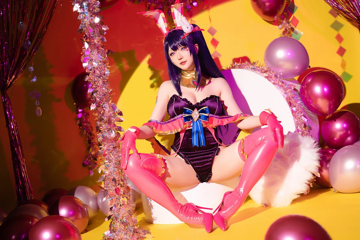Coser小姐姐星之迟迟星野爱同人主题兔女郎装扮性感高叉连体衣秀美腿诱惑写真119P