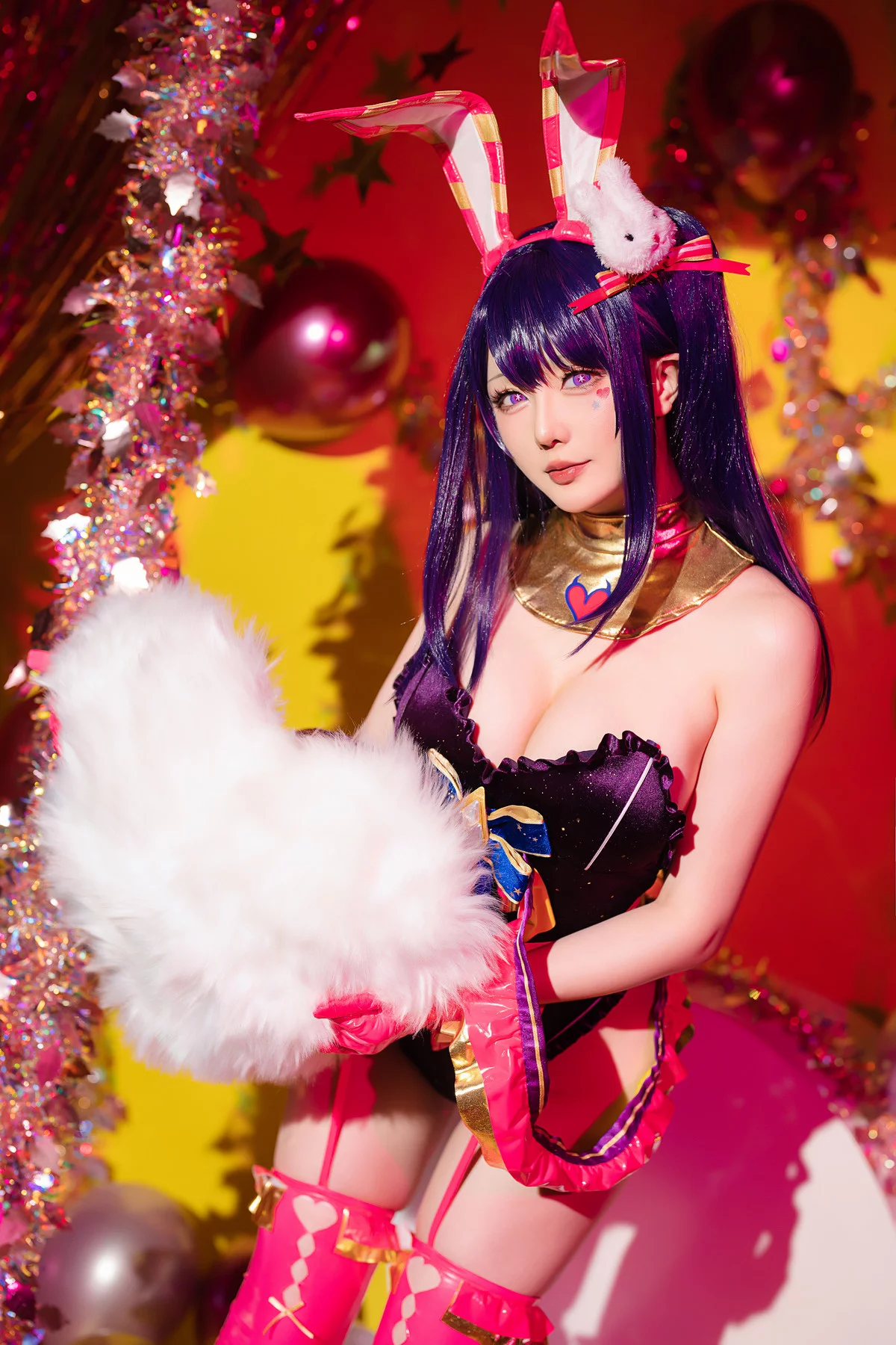Coser小姐姐星之迟迟星野爱同人主题兔女郎装扮性感高叉连体衣秀美腿诱惑写真119P