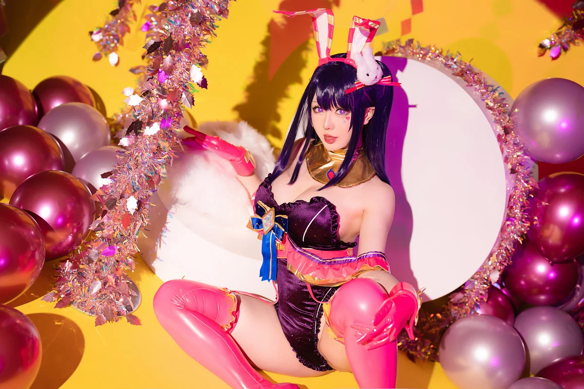 Coser小姐姐星之迟迟星野爱同人主题兔女郎装扮性感高叉连体衣秀美腿诱惑写真119P