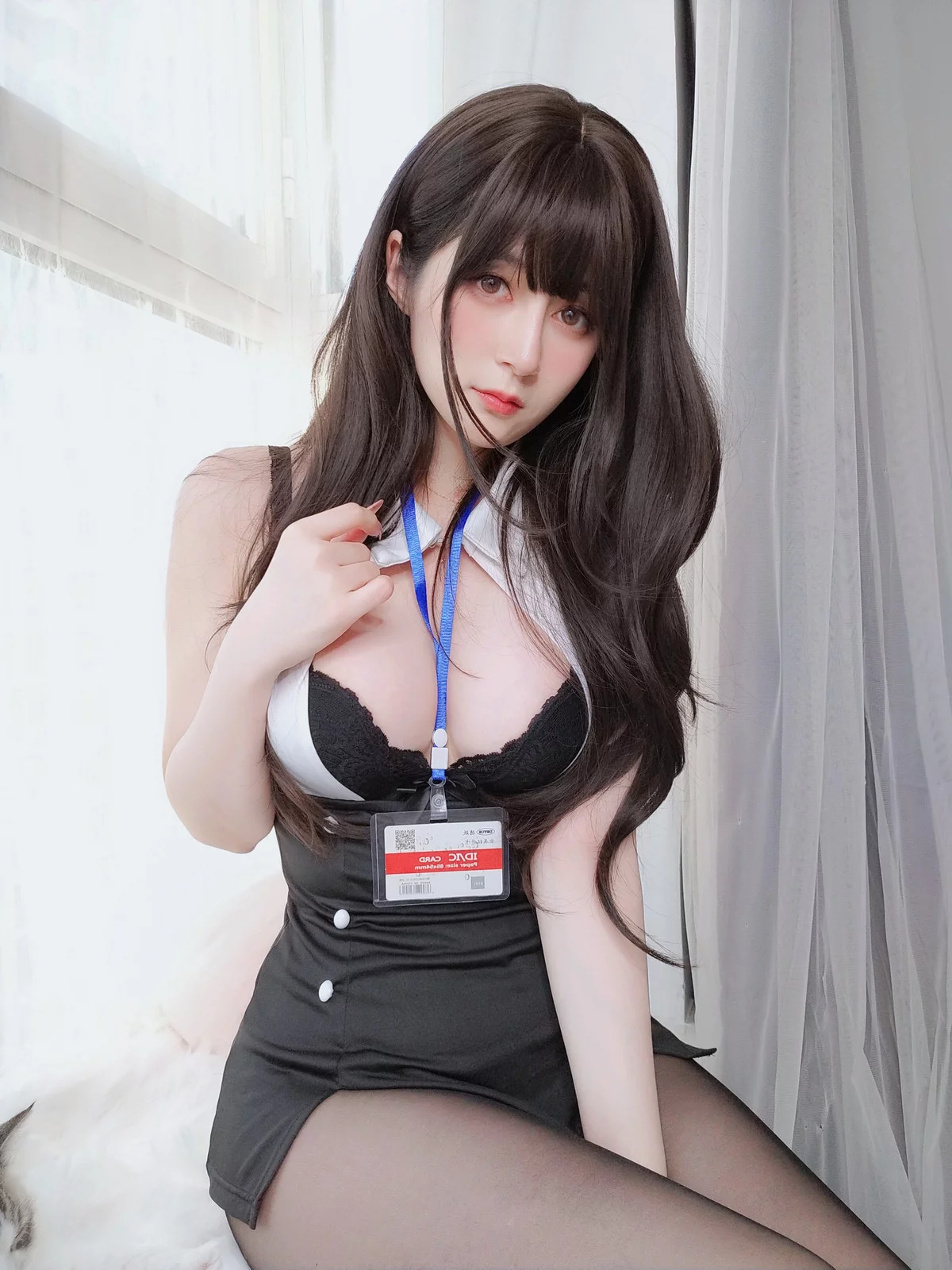 Coser小姐姐白银珍珠秘书主题脱OL制服露性感黑色蕾丝内衣配超薄黑丝诱惑写真168P