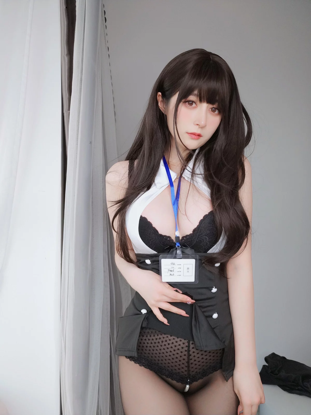 Coser小姐姐白银珍珠秘书主题脱OL制服露性感黑色蕾丝内衣配超薄黑丝诱惑写真168P