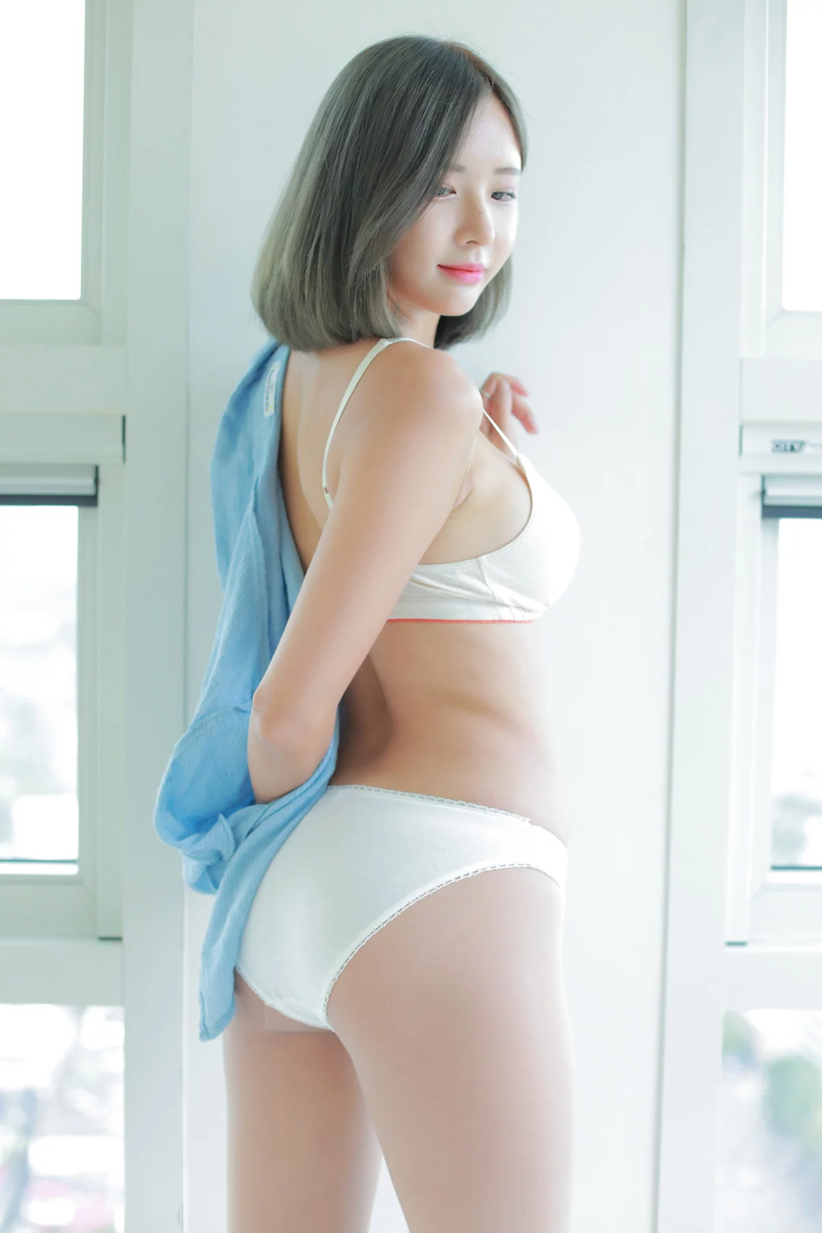 韩国美女模特Habin内衣和视频05主题性感白色内衣+白色连体衣秀丰满身材诱惑写真92P