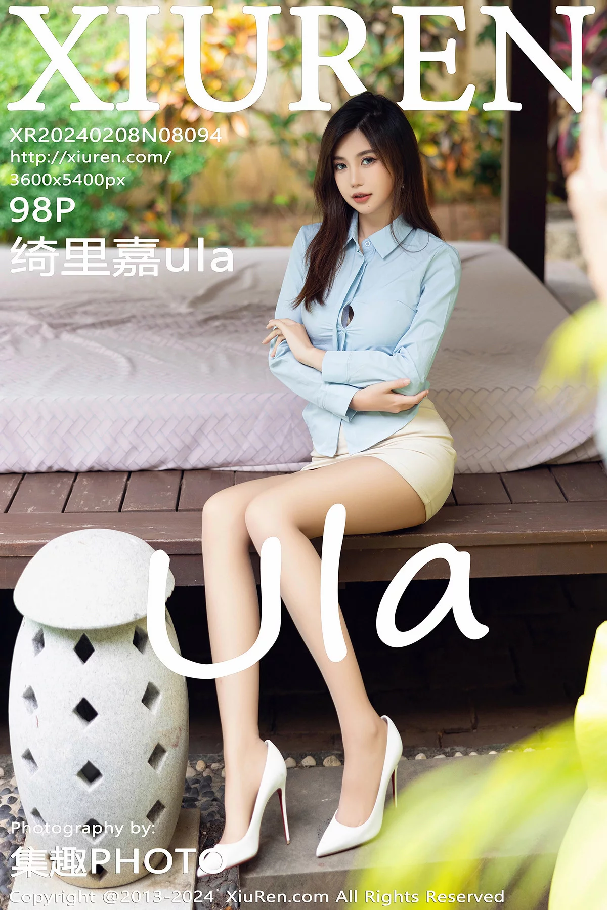 [XiuRen秀人网]No.8094_女神绮里嘉ula性感白色蕾丝内衣配超薄肉丝秀曼妙身姿诱惑写真98P