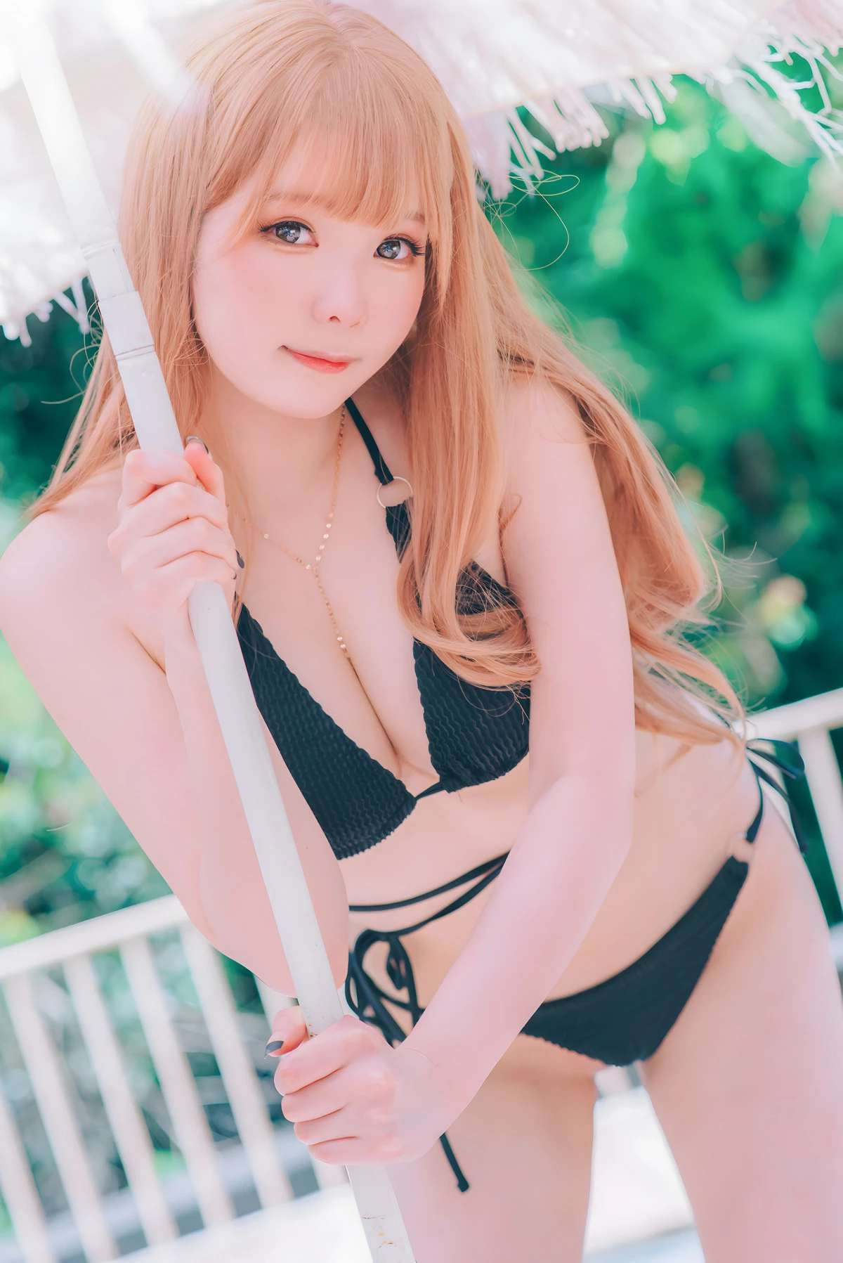 微博妹纸霜月shimo-Sugar Summer主题性感黑色蕾丝内衣配黑丝袜+豹纹内衣完美诱惑写真101P