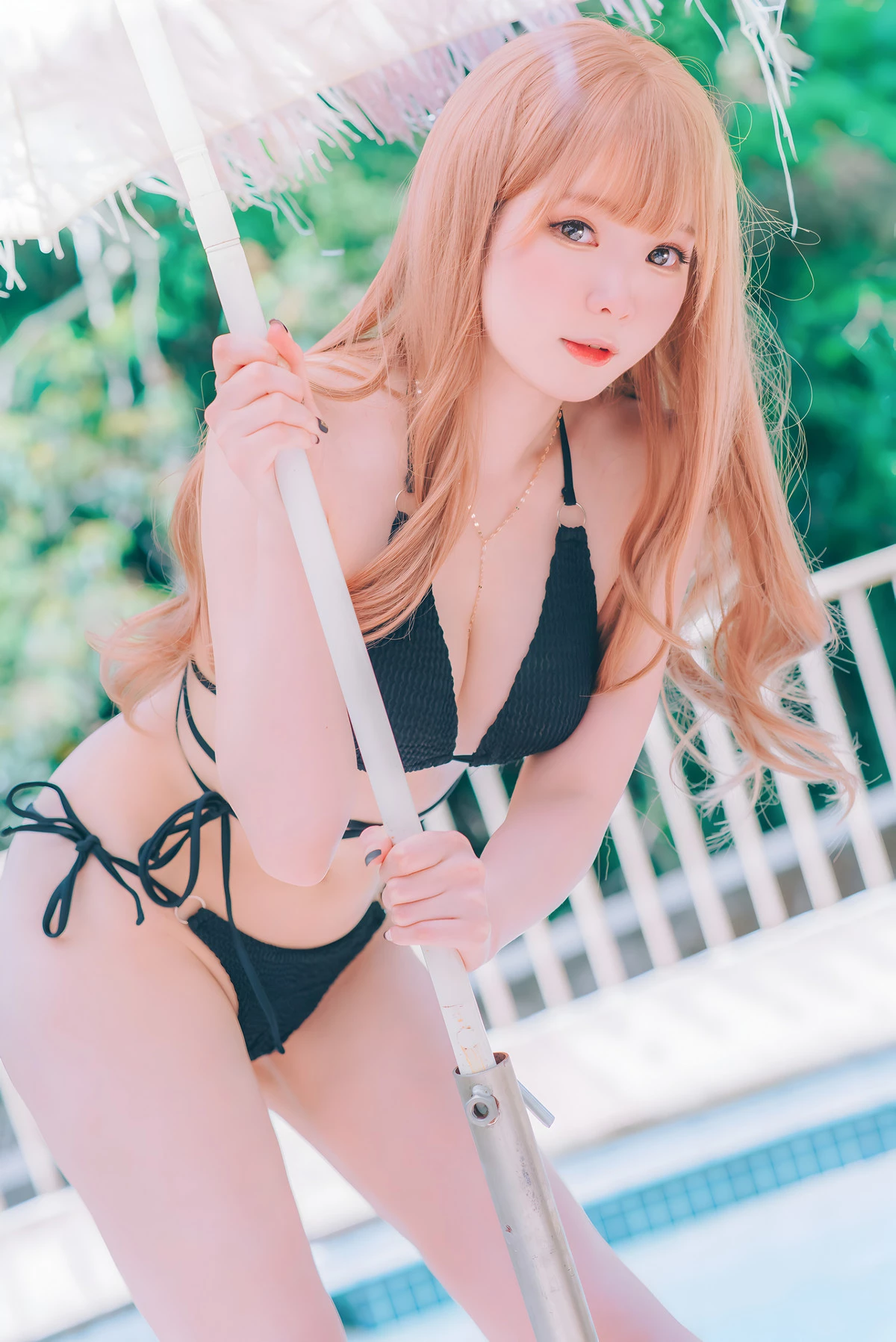 微博妹纸霜月shimo-Sugar Summer主题性感黑色蕾丝内衣配黑丝袜+豹纹内衣完美诱惑写真101P