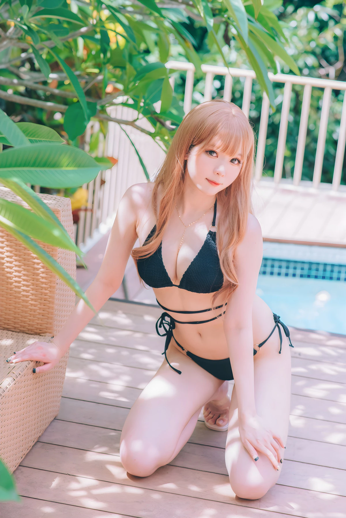 微博妹纸霜月shimo-Sugar Summer主题性感黑色蕾丝内衣配黑丝袜+豹纹内衣完美诱惑写真101P