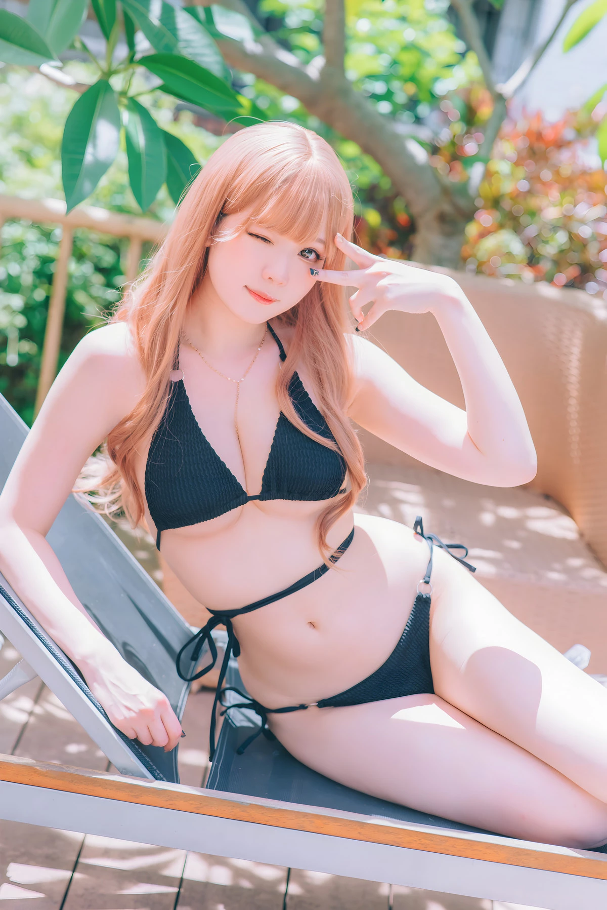 微博妹纸霜月shimo-Sugar Summer主题性感黑色蕾丝内衣配黑丝袜+豹纹内衣完美诱惑写真101P