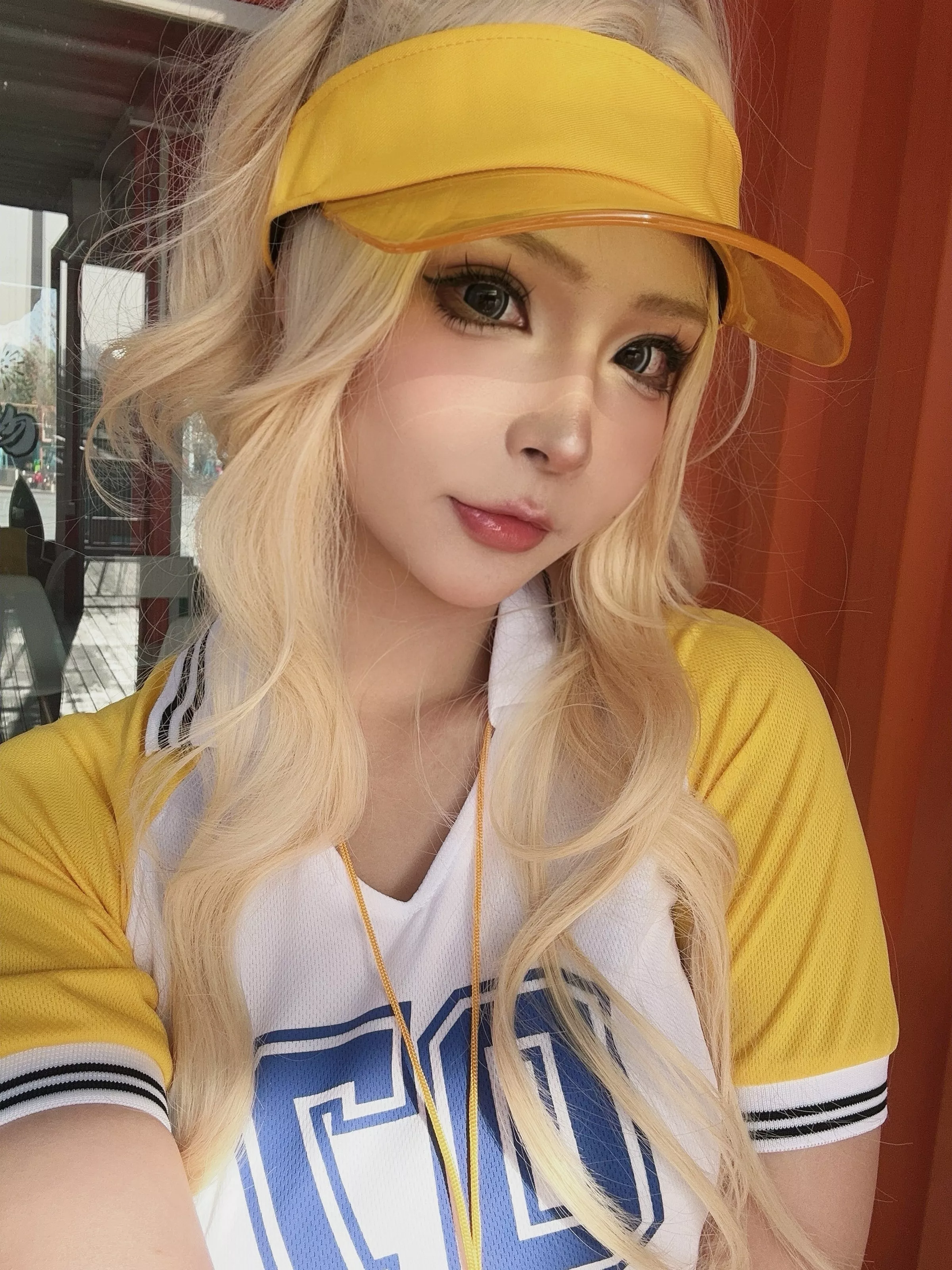 网络美女yuuhui玉汇美式甜心主题性感啦啦队服饰黄色短裙秀美腿翘臀撩人诱惑写真43P