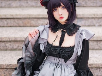 网络美女rioko凉凉子漫展篇海梦主题性感黑色低胸服饰配黑丝网袜撩人诱惑写真34P