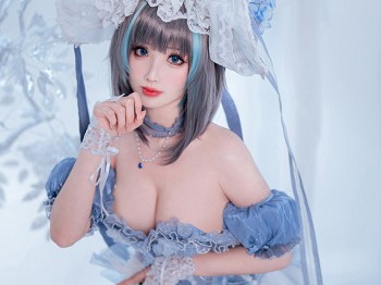 网络美女rioko凉凉子柴郡冰雪公主主题性感薄纱裙露白色内衣秀完美身材诱惑写真40P