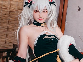 Cosplay美女桃墨公子吸血鬼旗袍主题私房性感低胸高开旗袍秀豪乳翘臀诱惑写真40P