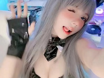 网红美女佳佳拖把兔女郎主题性感低胸皮质连体衣配黑丝网袜秀完美身材诱惑写真131P