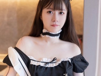 XiuRen第7034期_模特林悠悠性感黑色女仆服饰配黑色网格袜秀曼妙身姿诱惑写真84P